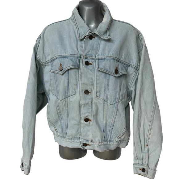 Vintage The Limited Jean Jacket International Embroidered Trucker Women's Large - Picture 1 of 11